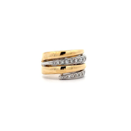 "Stilvolle Zusammensetzung" - Bicolor Ring mit Diamanten