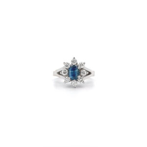 "Blue Flower" - Ring mit Saphir & Brillanten