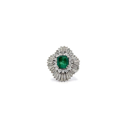 "Ballerina" - Vintage Ring mit Smaragd & Diamanten