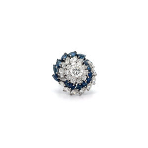 "Funkelnder Nachthimmel" - Imposanter Ring mit Diamanten & Saphiren