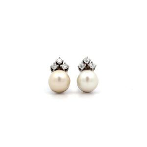 "Pearls and Diamonds" - Weißgold Ohrstecker