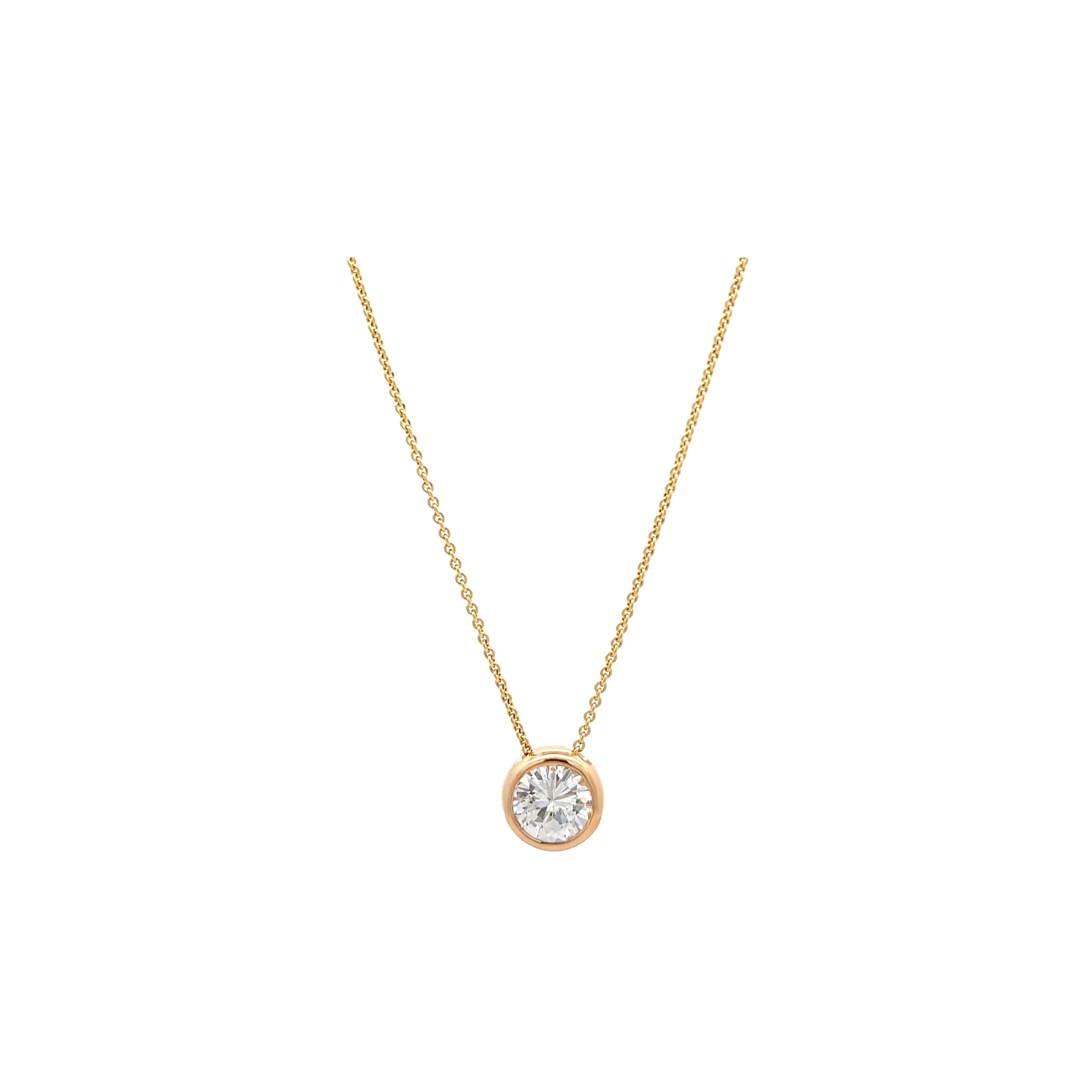"Prachtvolles funkeln" - Gelbgold solitaire Collier 2.12 ct.