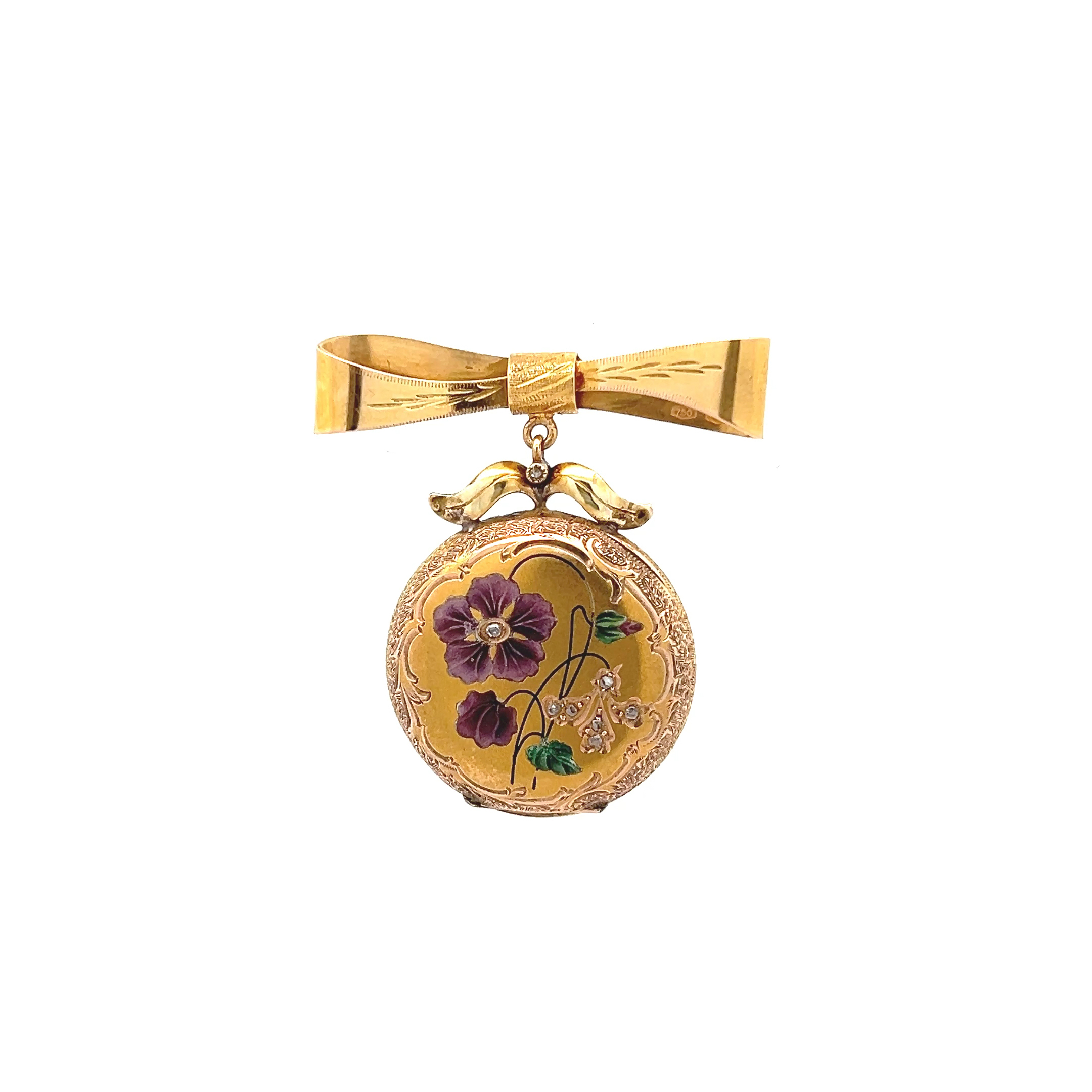 "Golden Blossom Brooch" - Medaillon/Brosche antik
