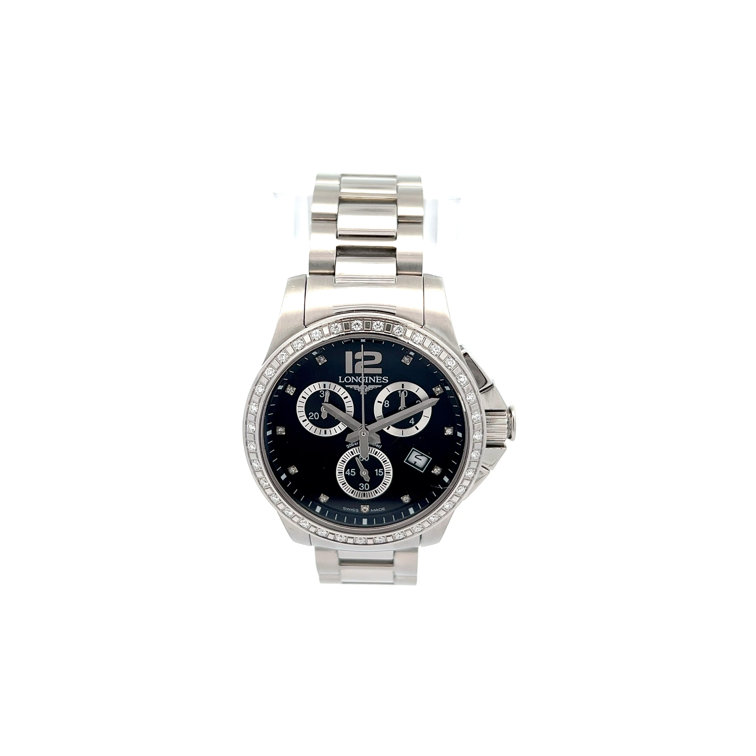"Longines Conquest" - Armbanduhr mit Brillanten