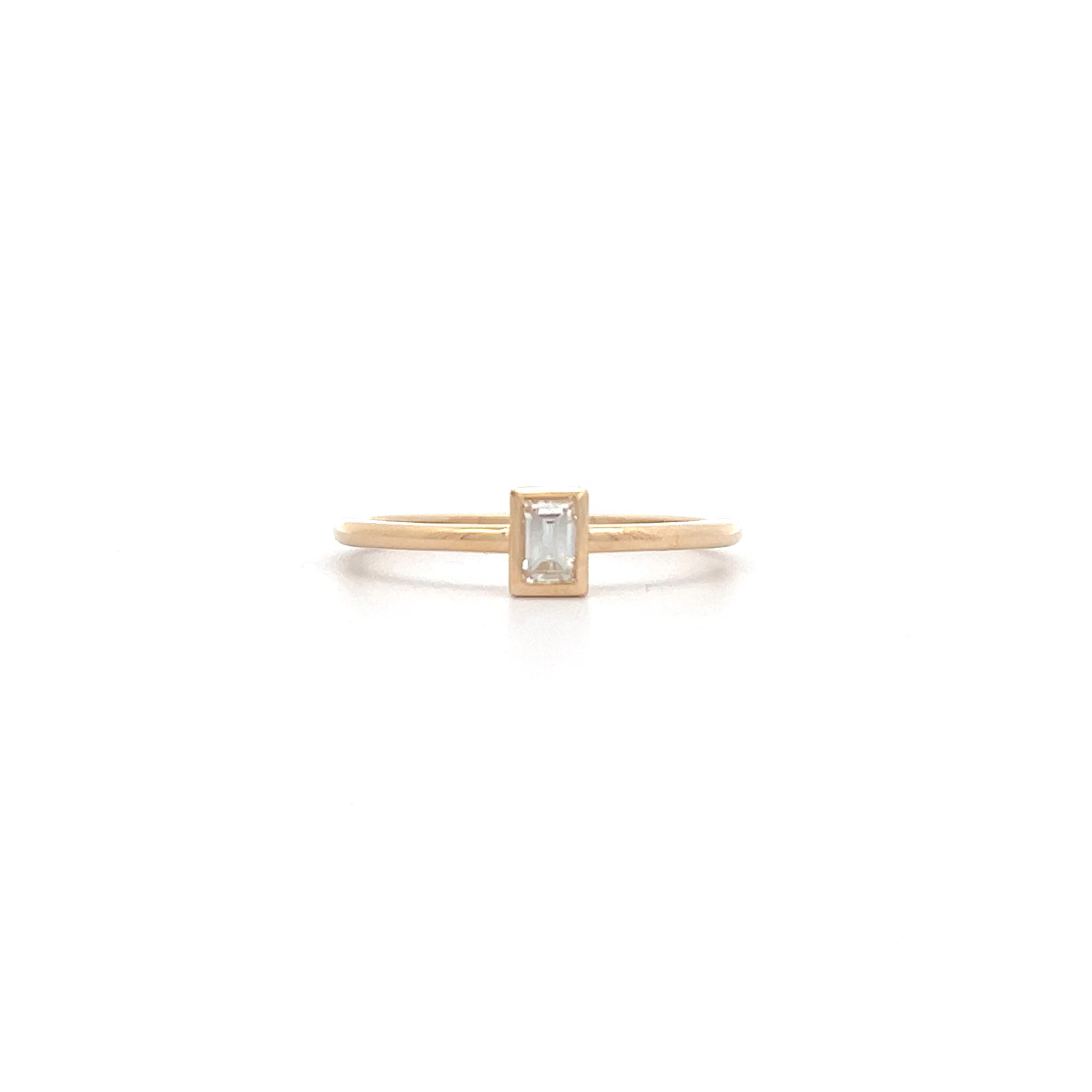 "Baguette" - Filigraner Gelbgold Diamantring 0.18 ct.