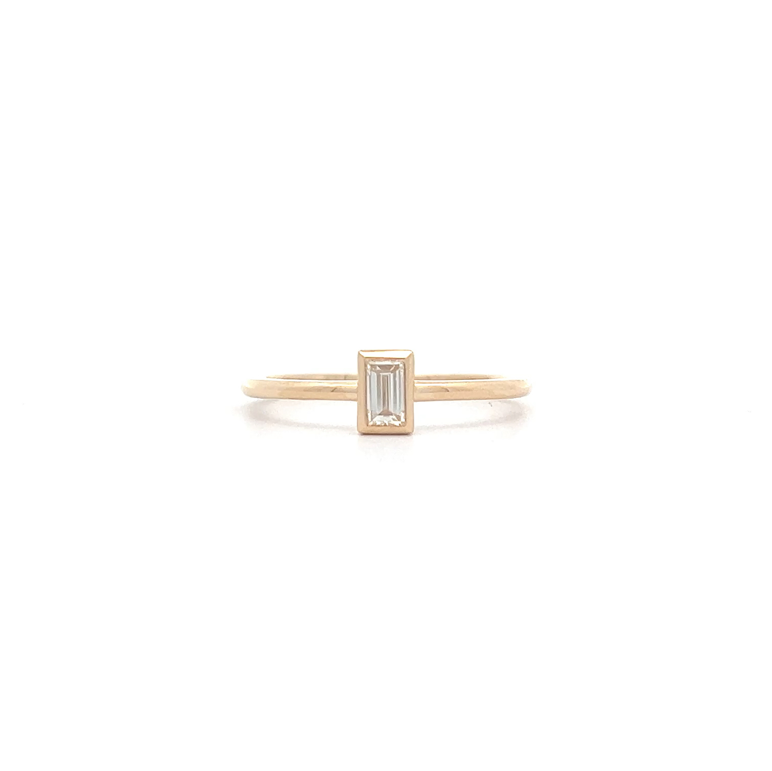 "Baguette" - Filigraner Gelbgold Diamantring 0.19 ct.