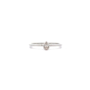 "Pear" - Filigraner Weißgold Diamantring 0.15 ct.