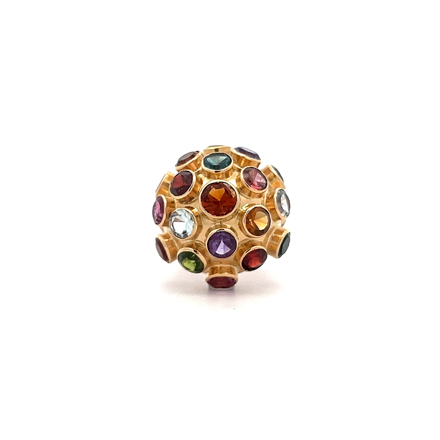 "Farbkuppel" - Farbstein Ring Gelbgold
