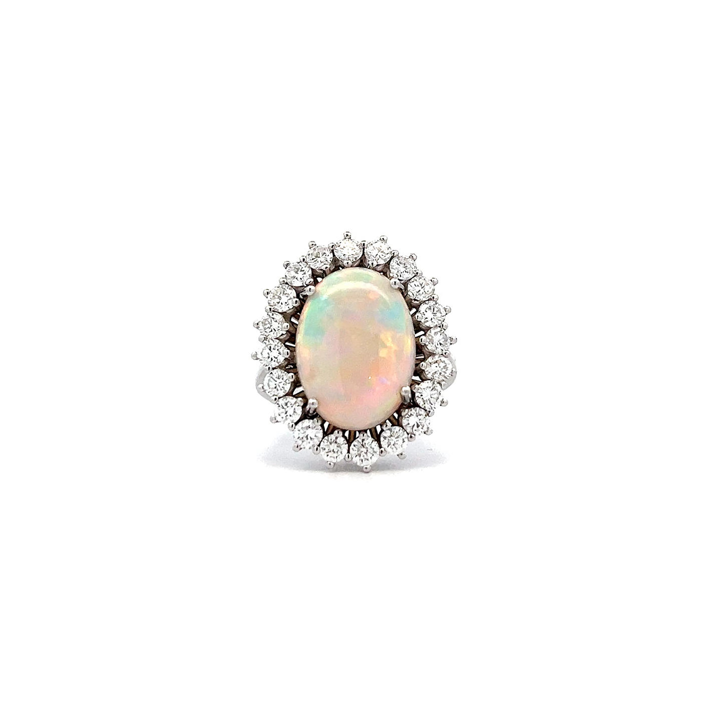 "Rainbow & Starlight" - Opal Ring mit Brillanten