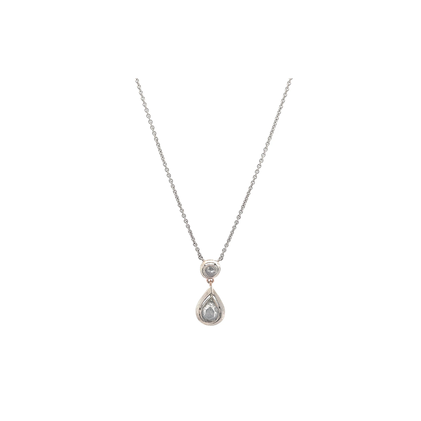 "Tropfen" - Antikes Collier mit Diamantrosen
