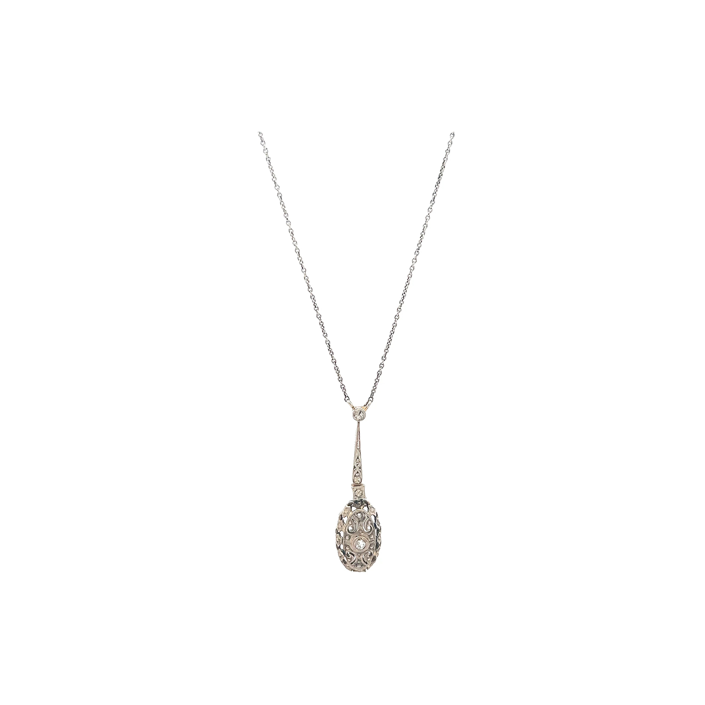 "Filigranes Art Déco" - Collier mit Diamanten