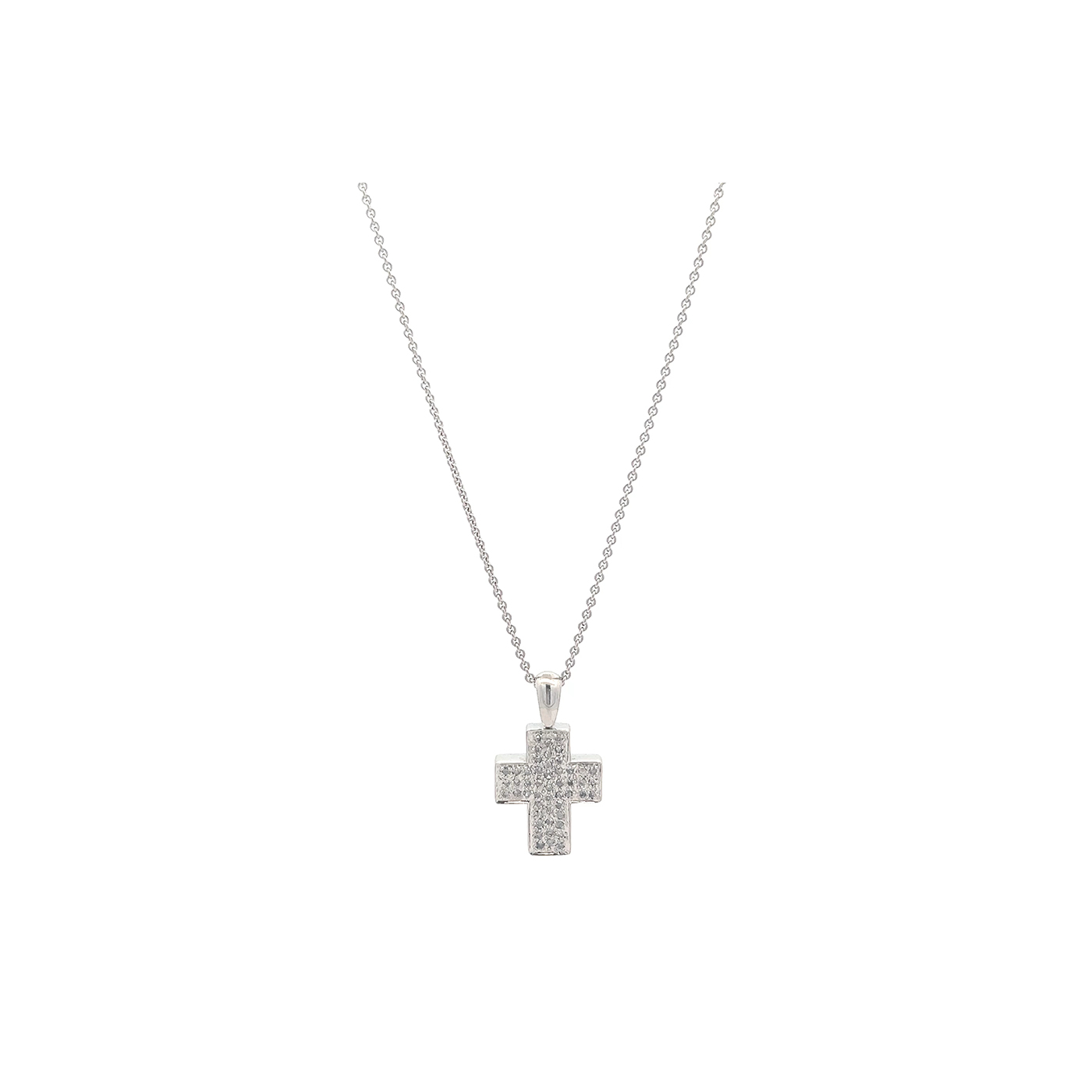 "Sparkling Faith" - Weißgold Kreuz mit Diamanten