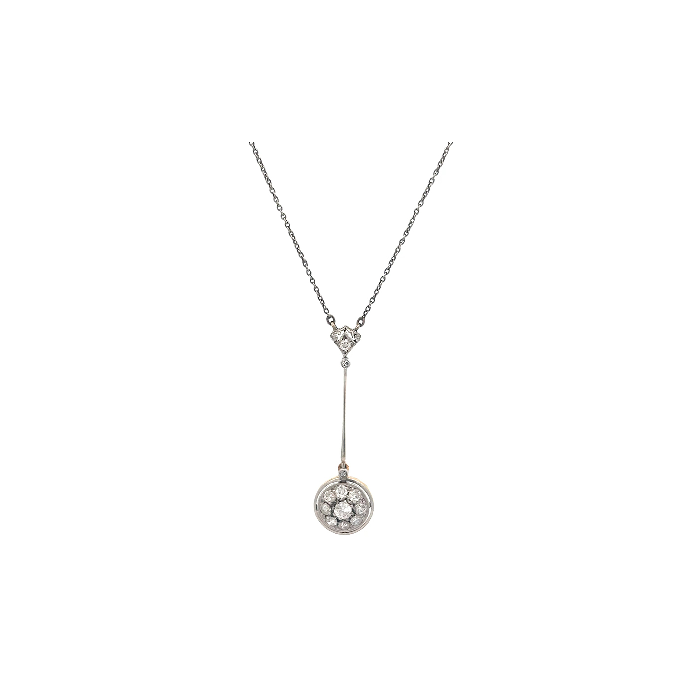 "Funkelndes Pendel" - Art Deco Collier mit Diamanten