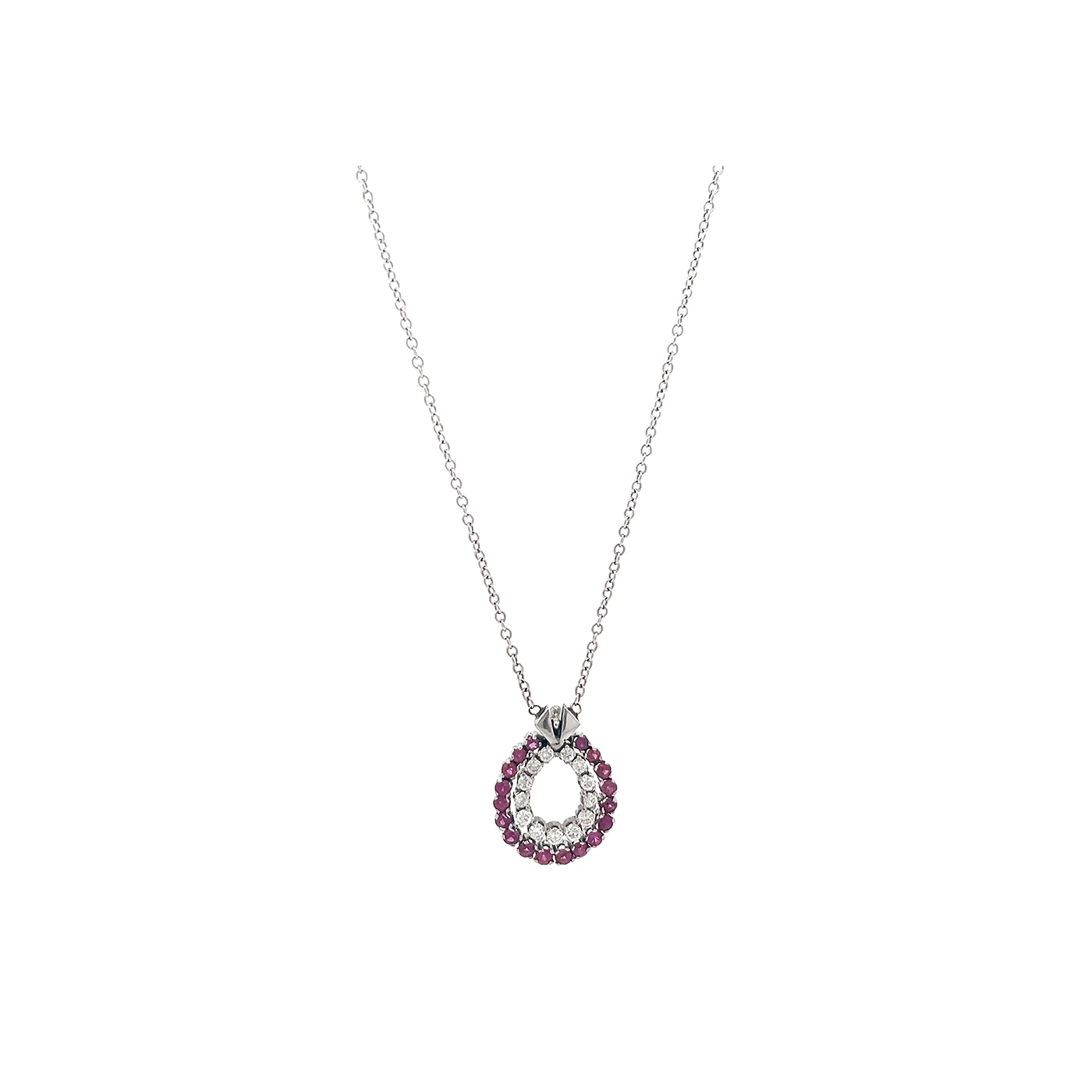 "Rubinlicht" - Collier mit Brillanten und Rubinen