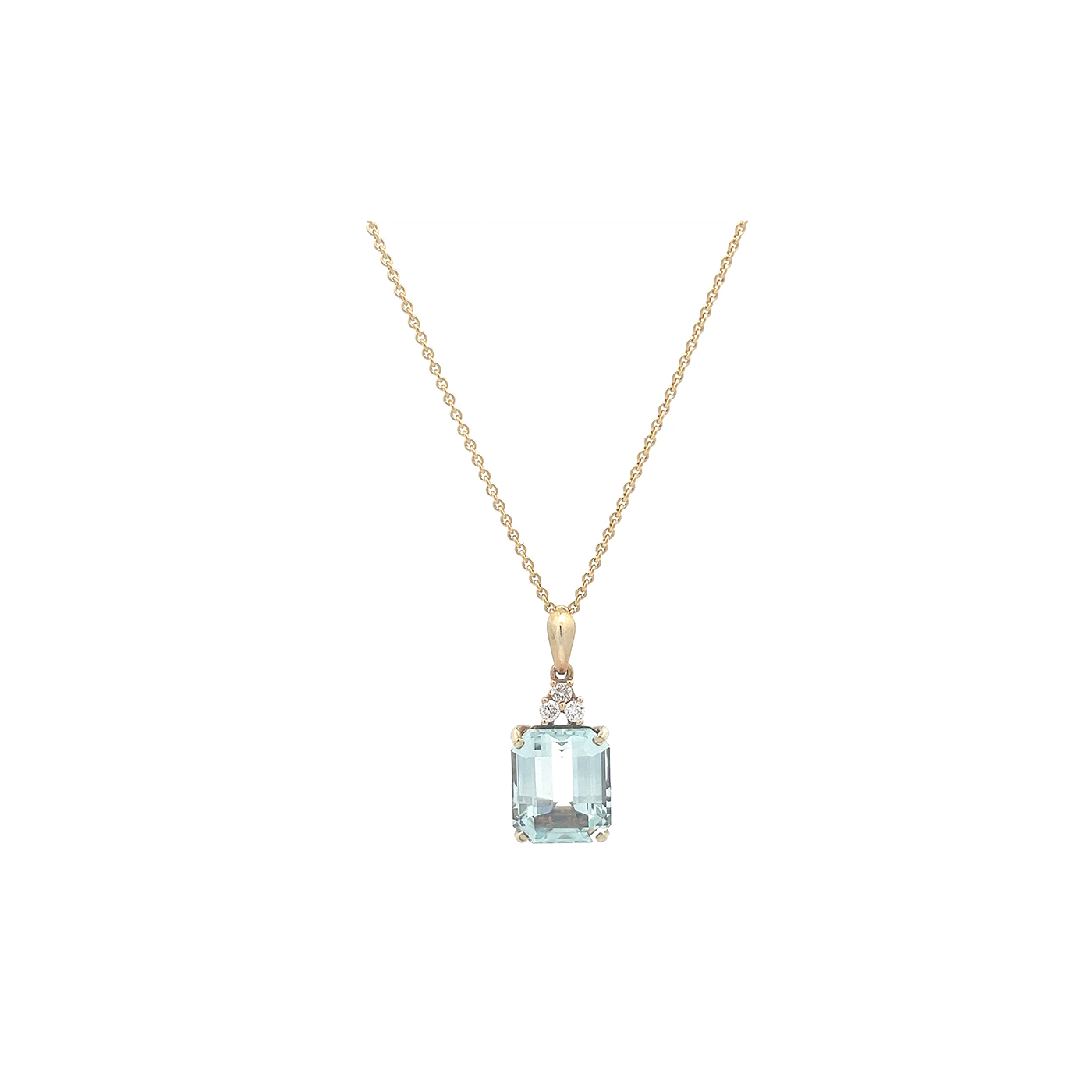 "Tropical Blue" - Filigraner Aquamarin Anhänger mit Diamanten