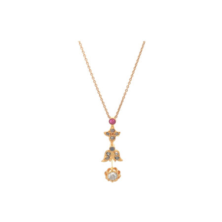 "Gold & Roses" - Antiker Anhänger mit Diamantrosen