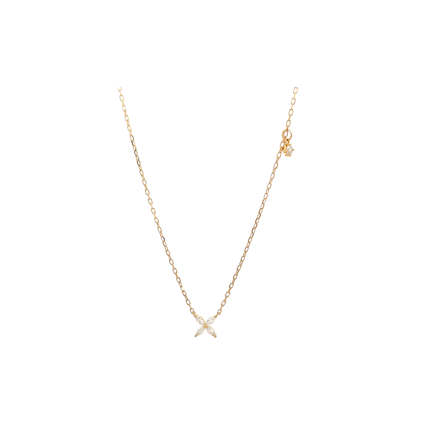"Navette & Brillant" - Gelbgold Collier mit Diamanten 0.56 ct.