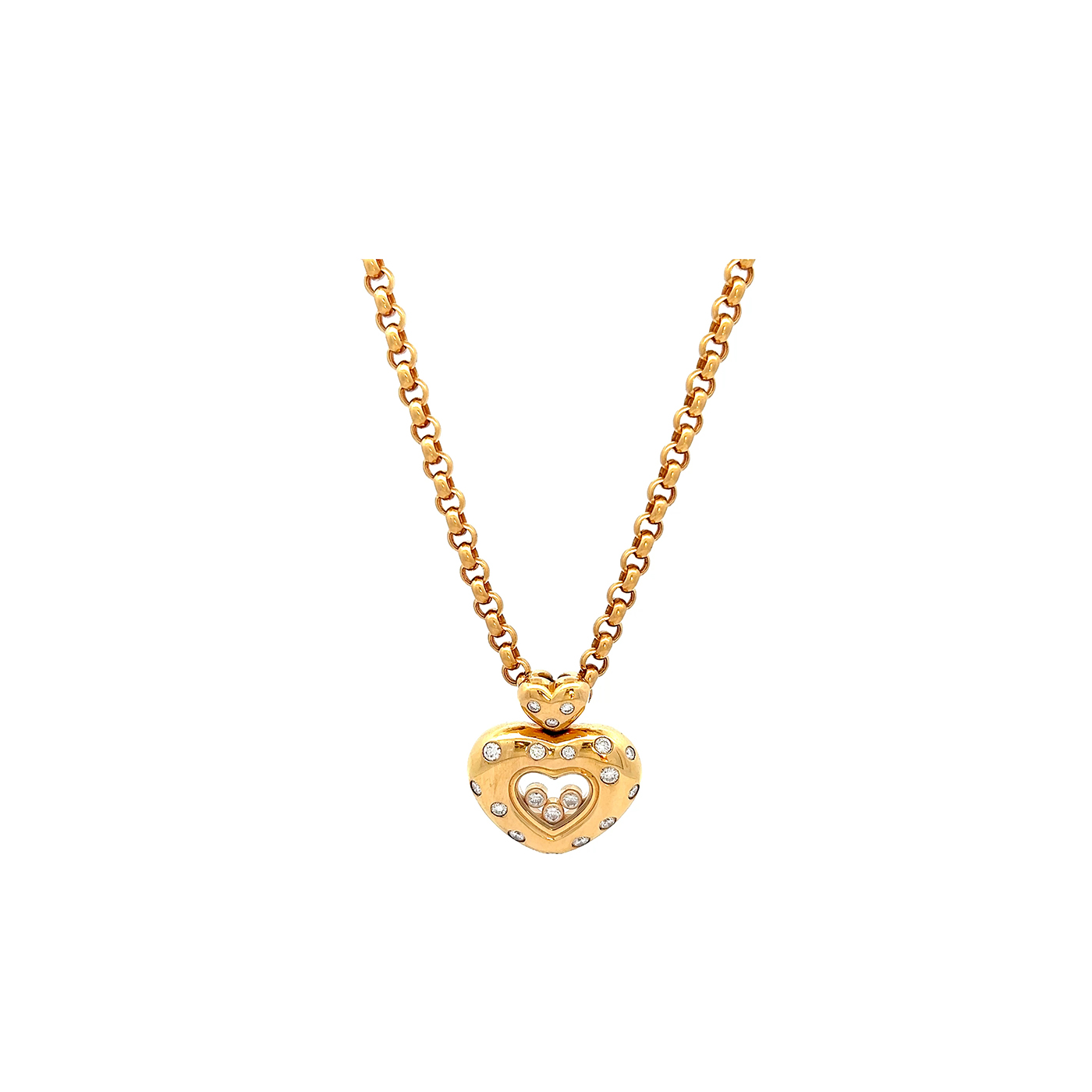 "Chopard Happy Diamond Heart" - Gelbgold Anhänger mit Kette