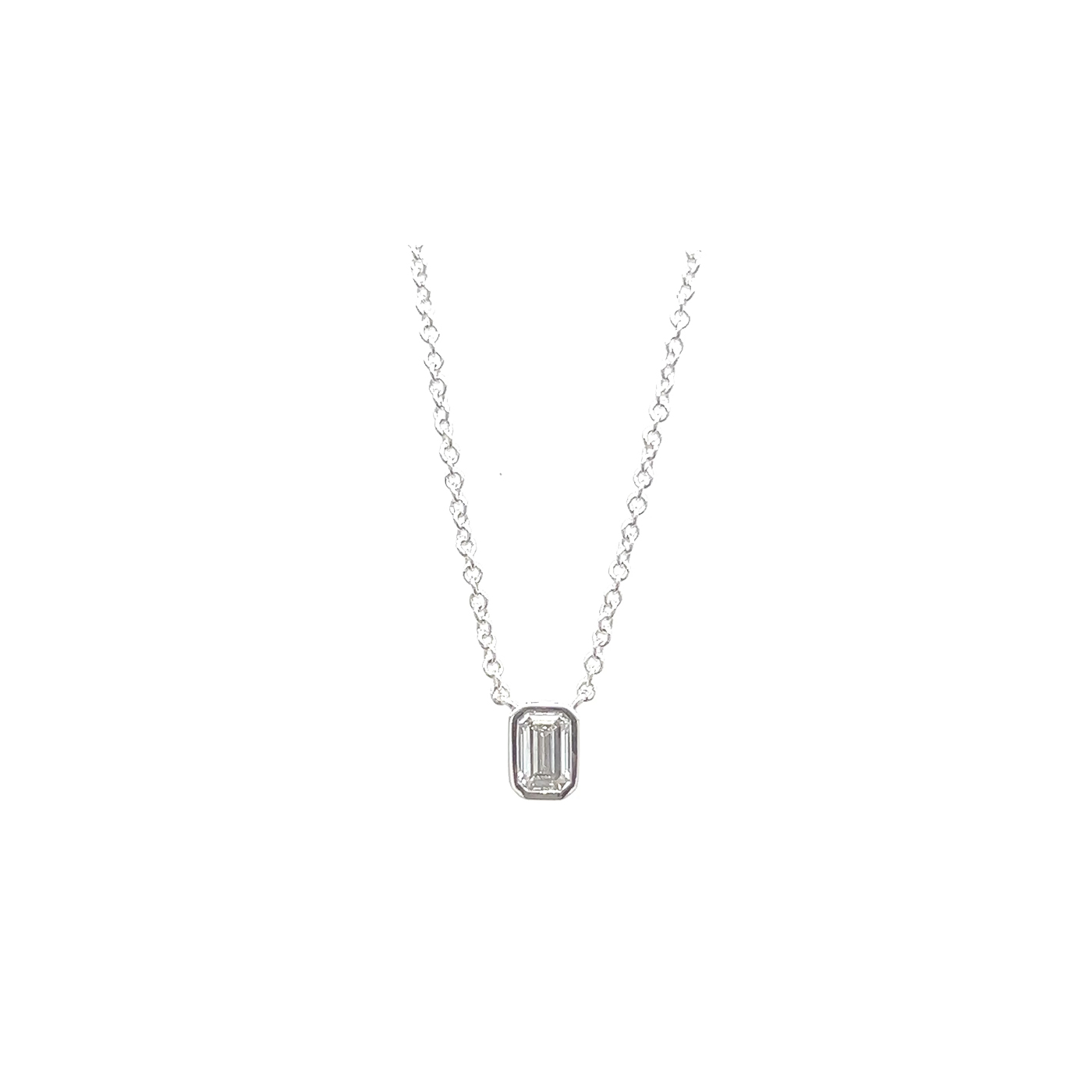 "Sparkling Baguette" - Weißgold Collier