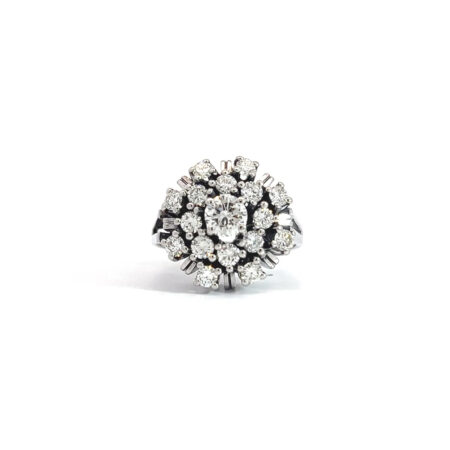 "The white flower" - 14 Karat Weißgold Blüten Ring