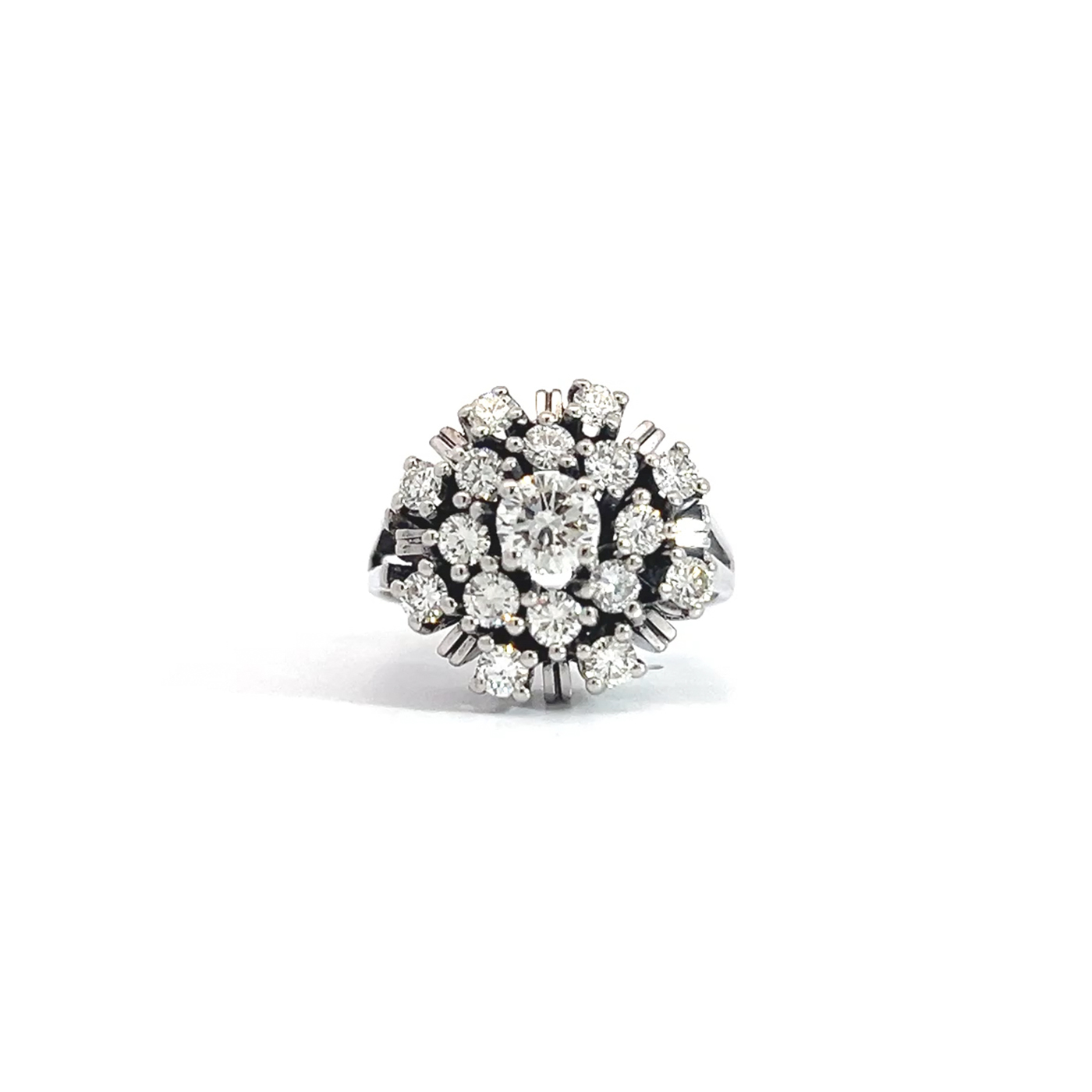 "The white flower" - 14 Karat Weißgold Blüten Ring