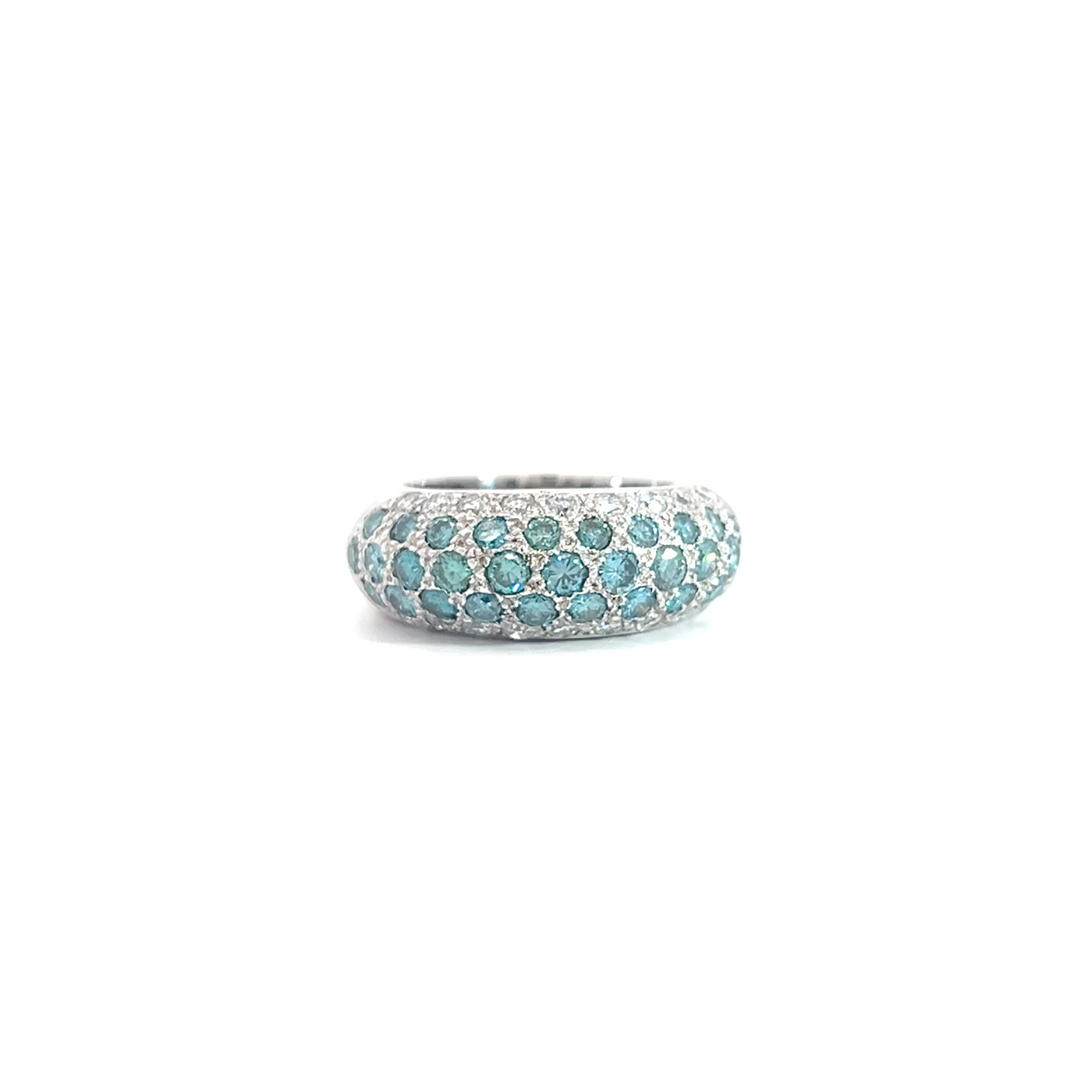 "Fancy blue" - 18 Karat Weißgold Bandring