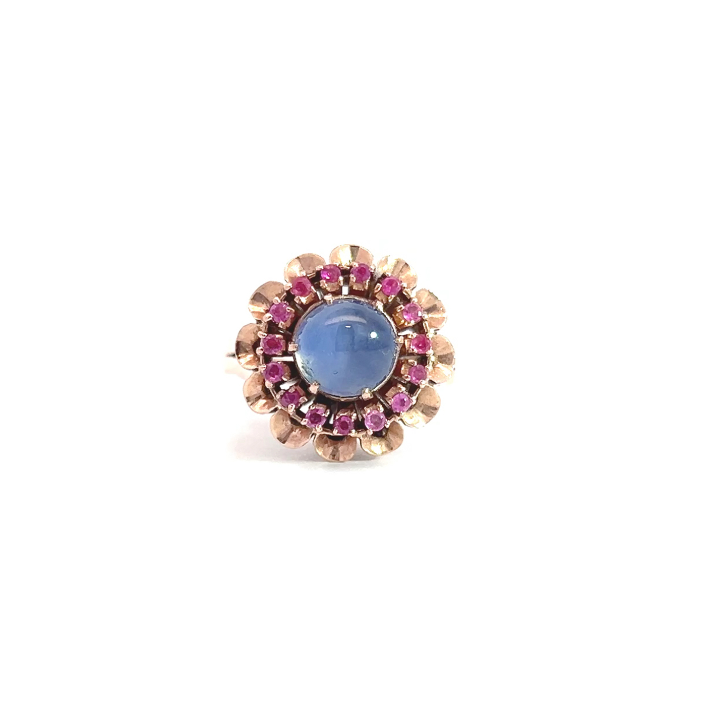 "Saphir der Morgenröte" - Historischer Ring in 14 Karat Roségold