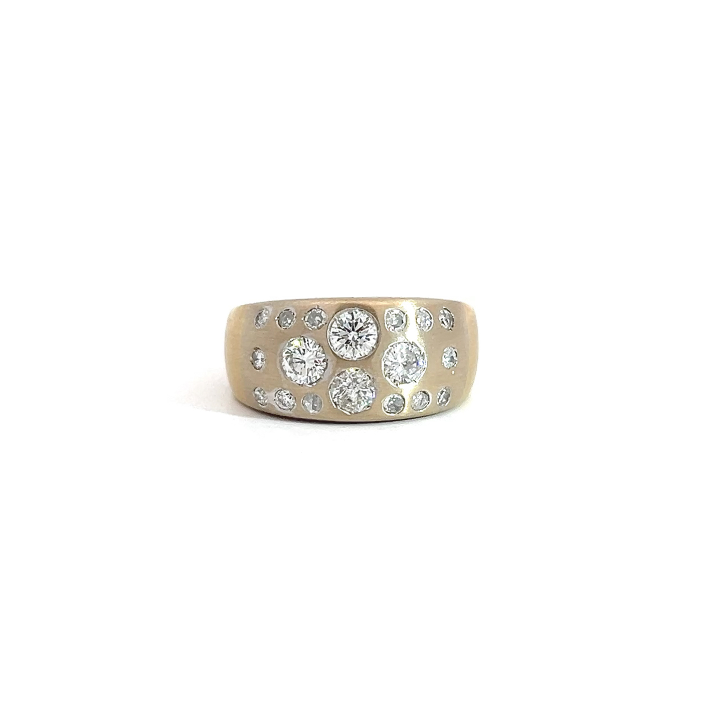 "Funkelnder Sternenhimmel" - Vintage Ring mit Brillanten 18 Karat Gold
