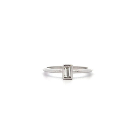"Baguette" - Filigraner 18 Karat Weißgold Ring 0,21 ct.
