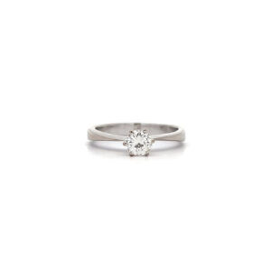 "Simple Solitaire" - Schlichter 14 Karat Weißgold Ring