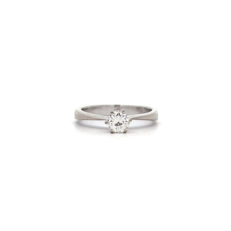 "Simple Solitaire" - Schlichter 14 Karat Weißgold Ring