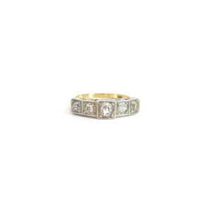 "Old Sparkling" - Ring mit Altschliff Diamanten 14 Karat Gelbgold