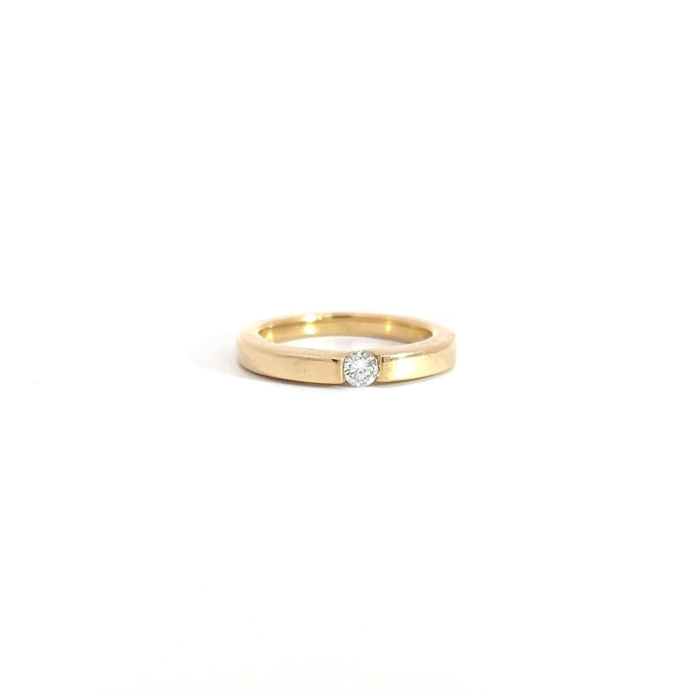"Simple Solitär" - 18 Karat Gelbgold Ring