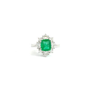 "Green majesty" - Smaragd Ring 18 Karat Weißgold