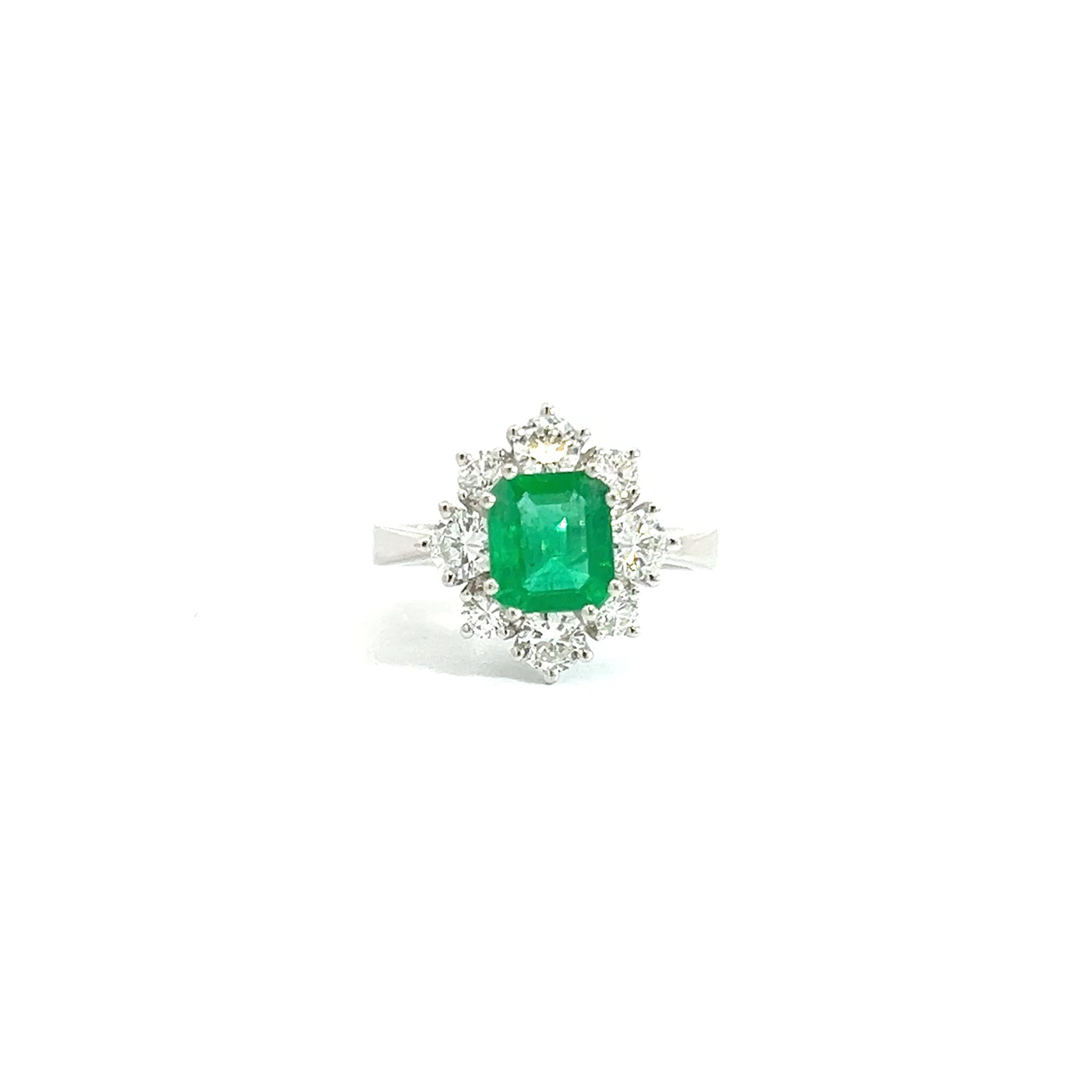 "Green majesty" - Smaragd Ring 18 Karat Weißgold