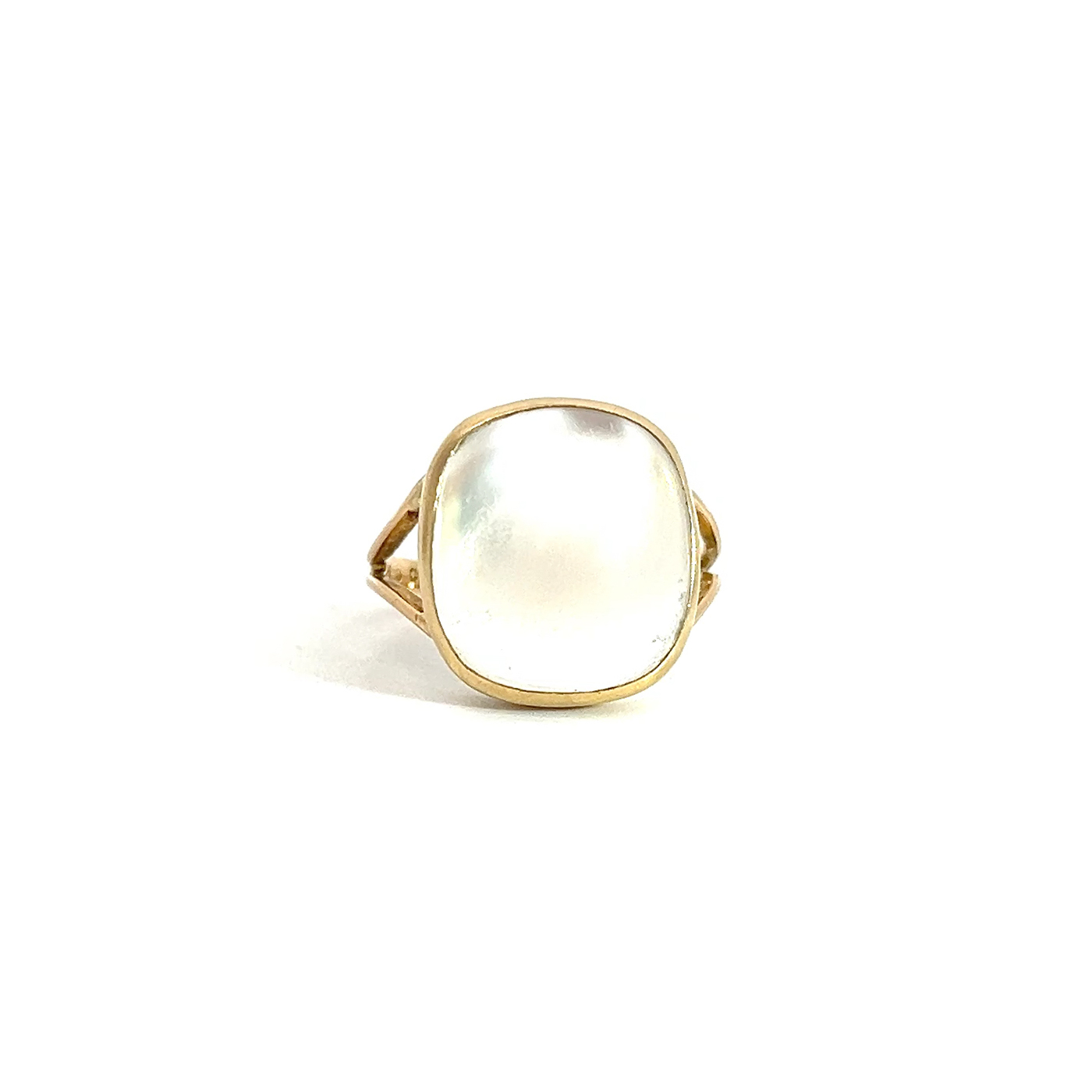 "Historischer Mondstein" - 15 Karat Gelbgold Ring