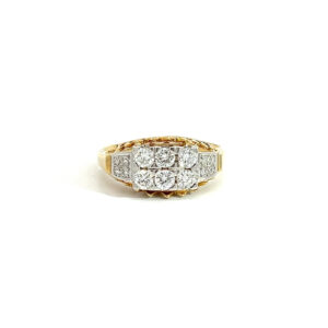 "Funkelnde Tafel" - 18 Karat Gelbgold Ring