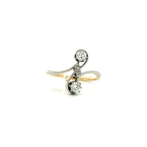 "Perfect Duo" - Antiker Toi et Moi Ring 14 Karat Gold