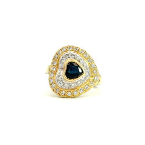 "Mitternachtslicht" - 14 Karat Gold Ring mit Saphir und Diamanten
