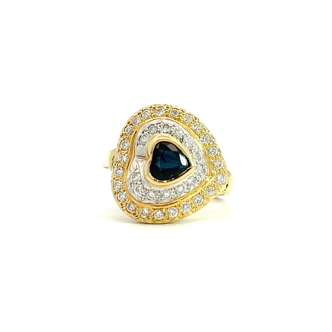 "Mitternachtslicht" - 14 Karat Gold Ring mit Saphir und Diamanten