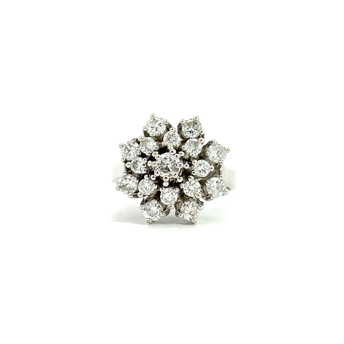 "White Star" - Funkelnder 14 Karat Weißgold Ring