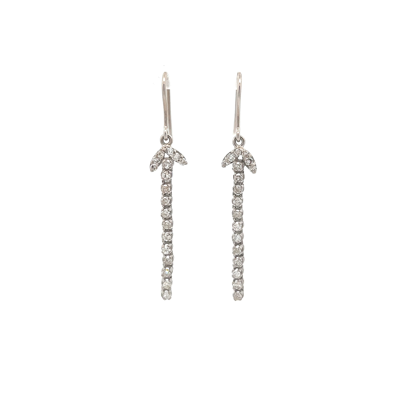 "Funkelnde Linien" - Diamant Ohrstecker 14 Karat Weißgold