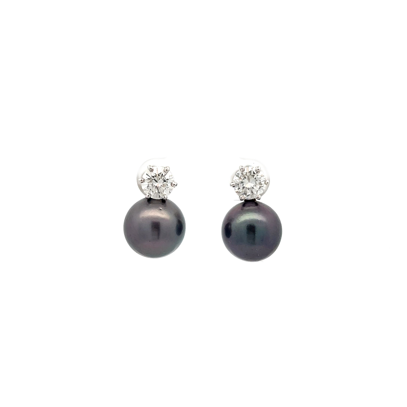 "Pearl Shine" - Perlen Ohrstecker mit Brillanten 14 Karat Weißgold