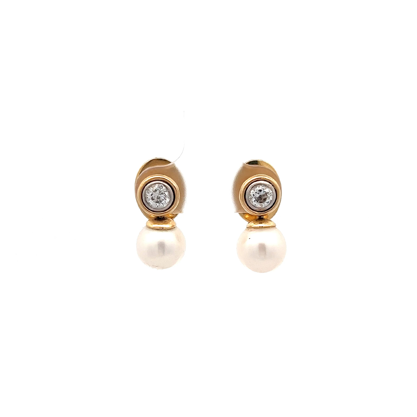 "Shiny Pearls" - 18 Karat Gelbgold Ohrstecker mit Perlen