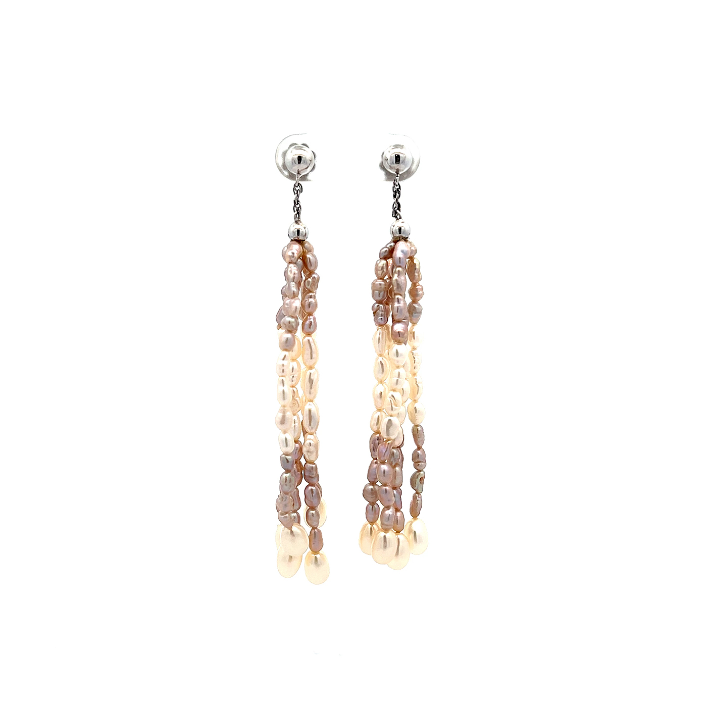 "Ocean Drops" - Schimmernde Perlen Ohrstecker 14 Karat Weißgold