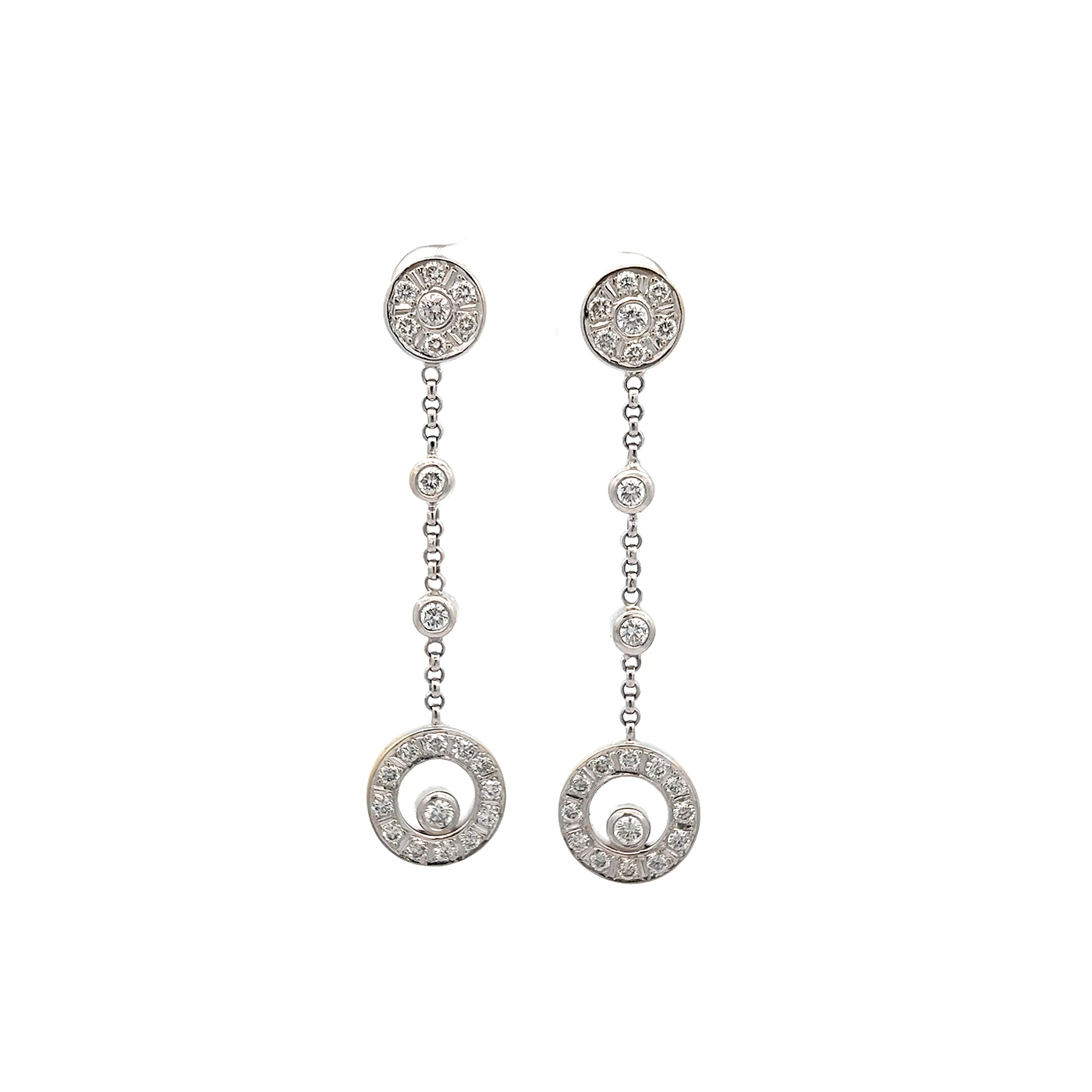 "Sparkling Circles" - 18 Karat Weißgold Ohrstecker