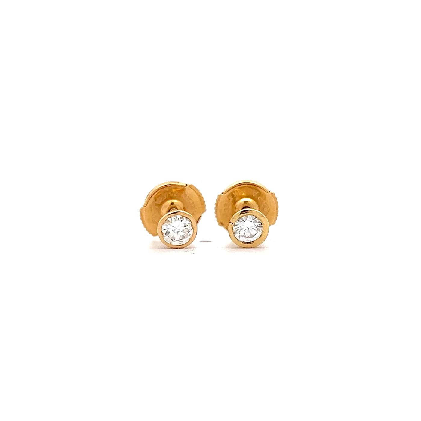 "Schlichtes Funkeln" - 18 Karat Gelbgold Ohrstecker