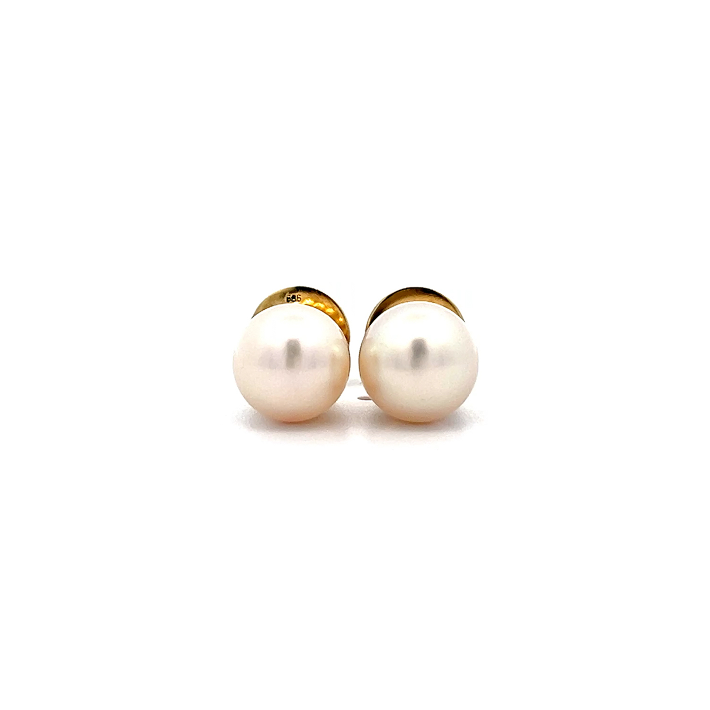 "La Lumiére Pearl" - Perlen Ohrstecker 14 Karat Gelbgold