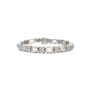 "Moonlight" - 18 Karat Weißgold Armband mit Brillanten & Mondsteinen