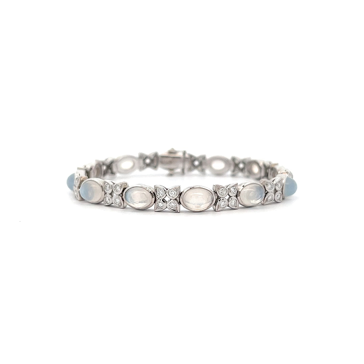 "Moonlight" - 18 Karat Weißgold Armband mit Brillanten & Mondsteinen